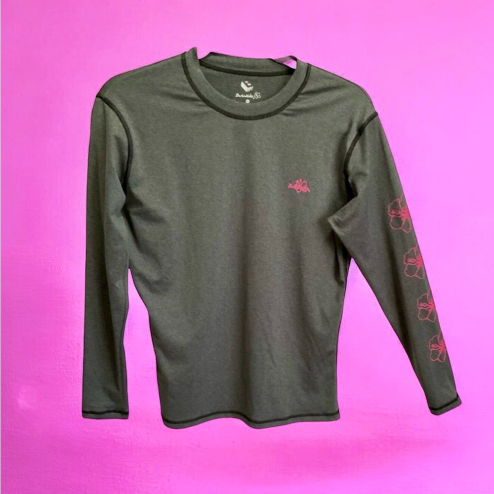 Burnside Long Sleeve Women’s XL gray floral Top